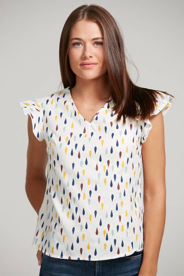 Colorful Drop Print Blouse