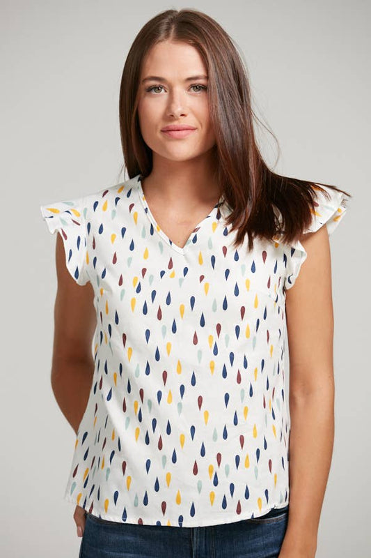 Colorful Drop Print Blouse