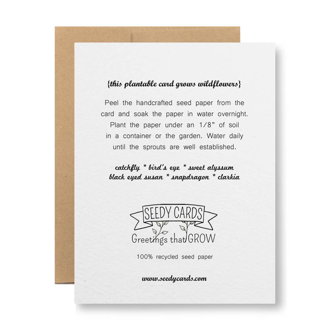 Plantable Greeting Card - Heart of flowers wreath