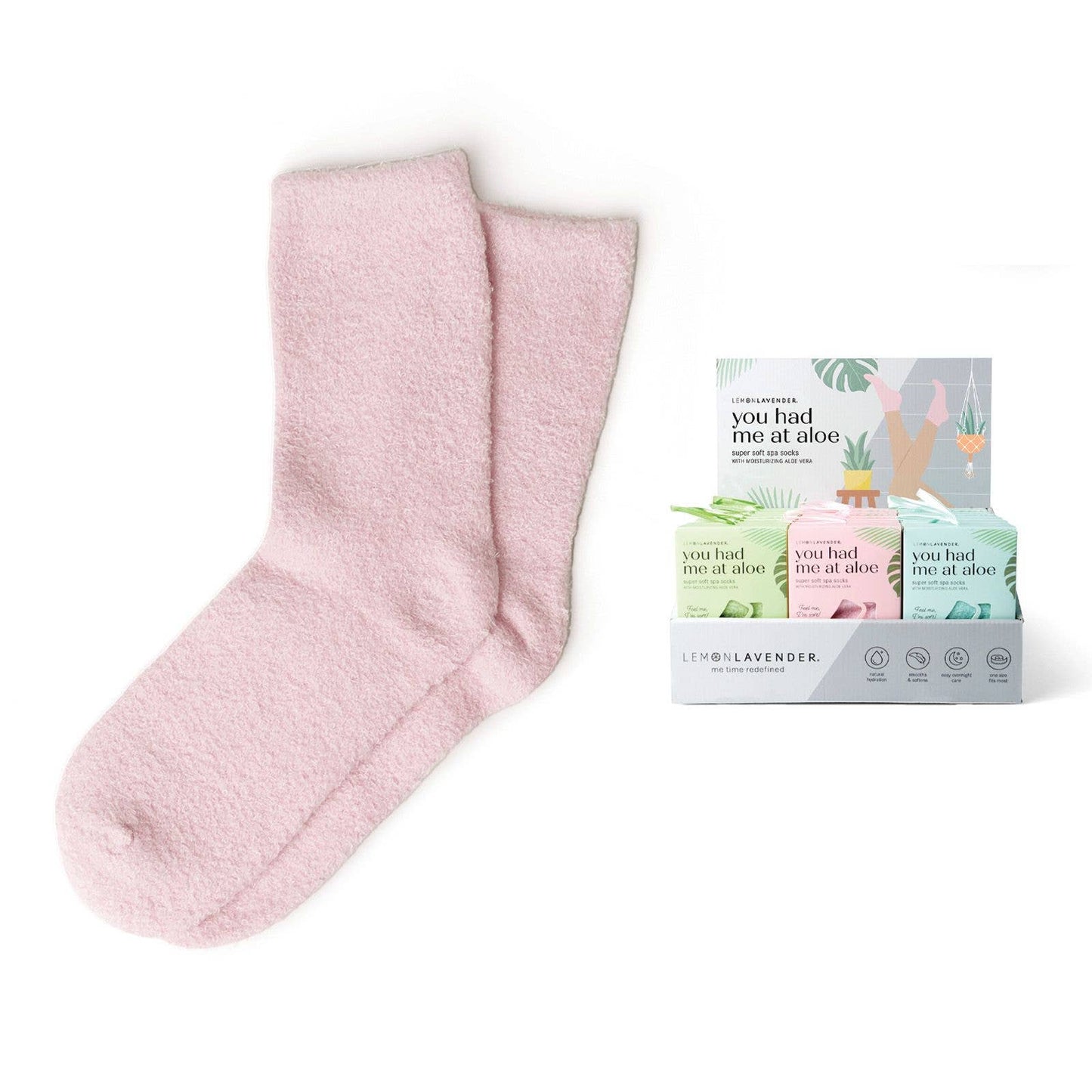 "You Had Me At Aloe" Super Soft Spa Socks