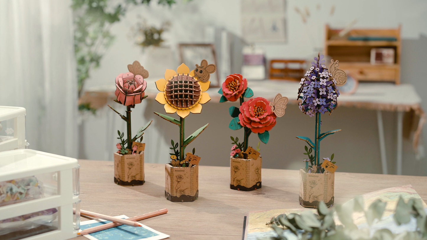 3D Wooden Flower Puzzles: Sunflower