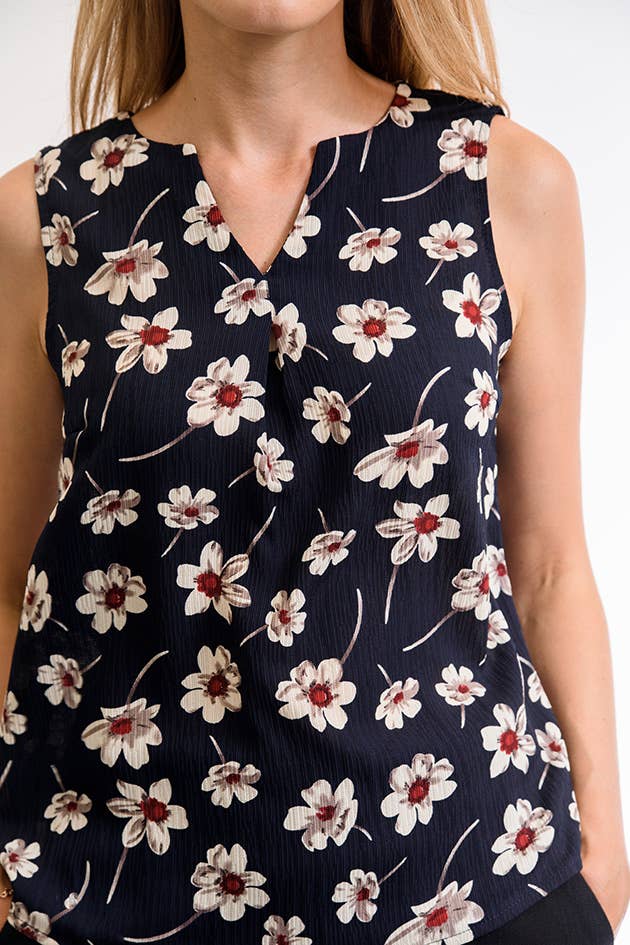 Anemone Flower Print Blouse