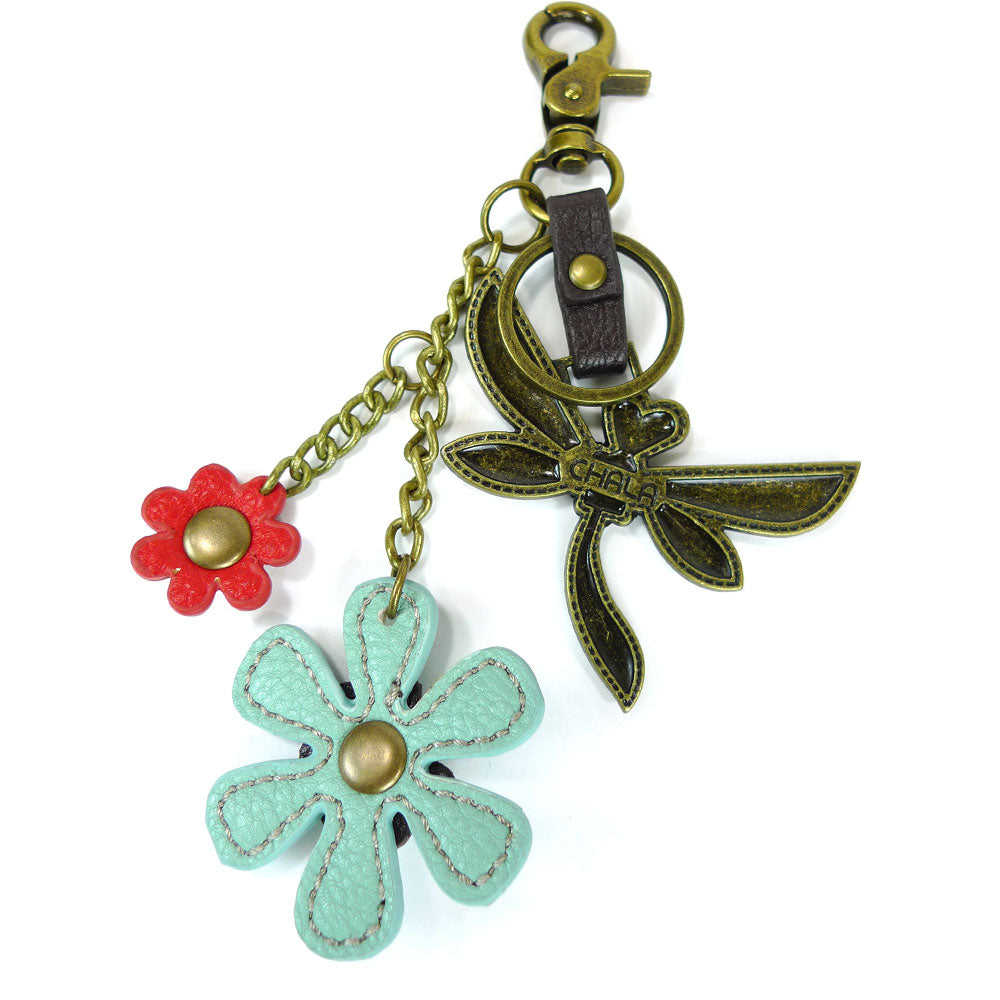 Dragonfly and Flower Keychain | Chala