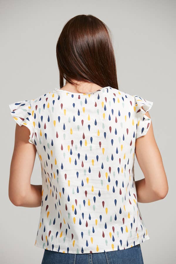 Colorful Drop Print Blouse