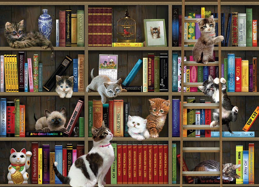 Kitty Librarians 1000pc puzzle