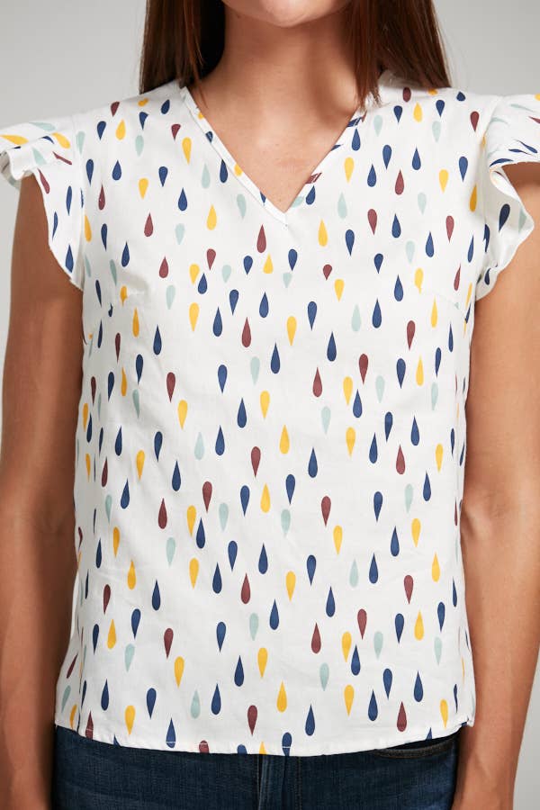 Colorful Drop Print Blouse