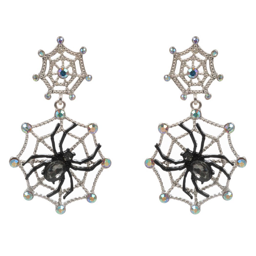Halloween Spider Web Post Earring
