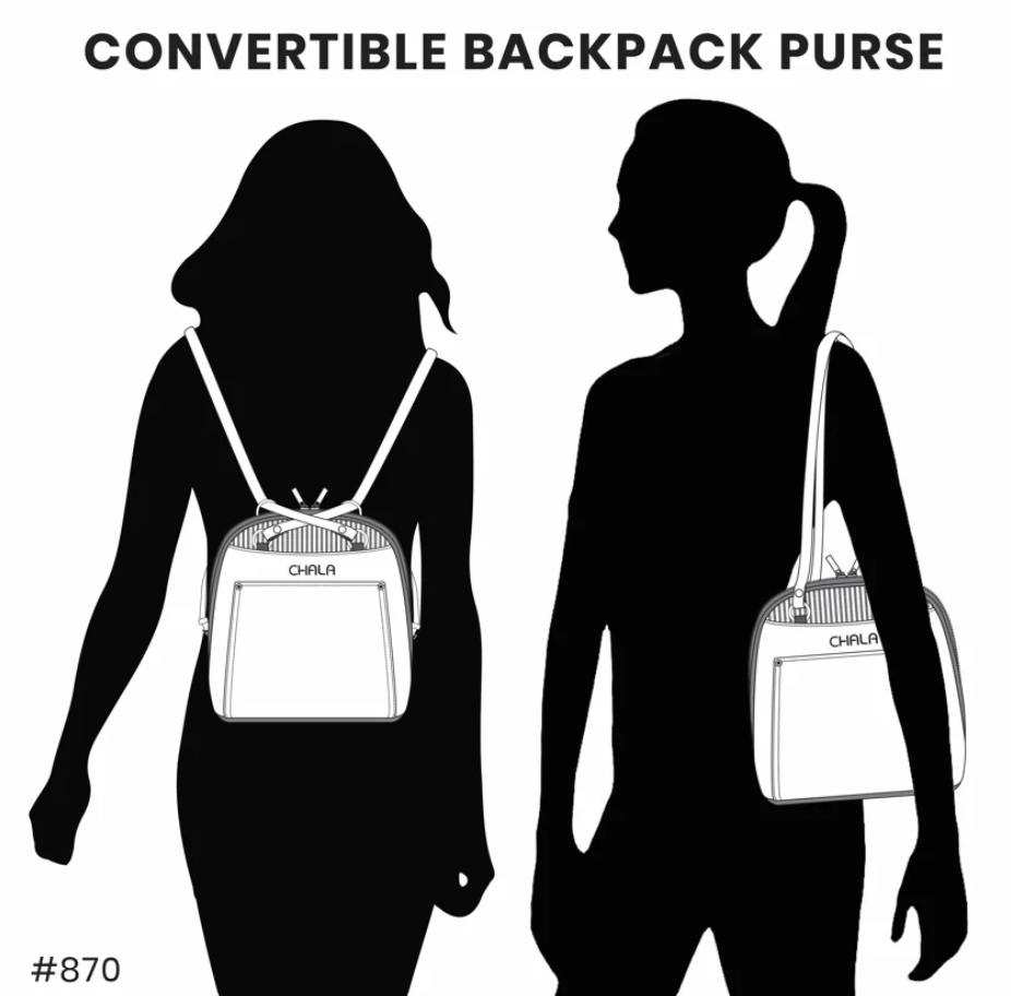 Chala Convertible Backpack Purse - Mushrooms