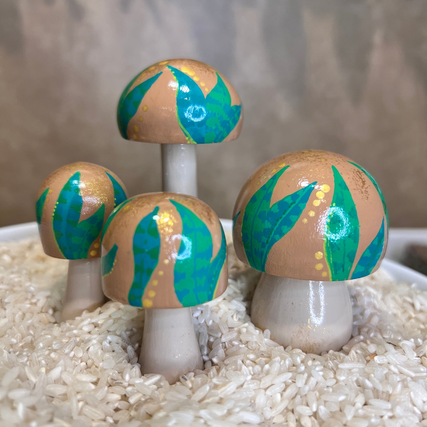 Handpainted Mushrooms - Garden and Shelf Decor