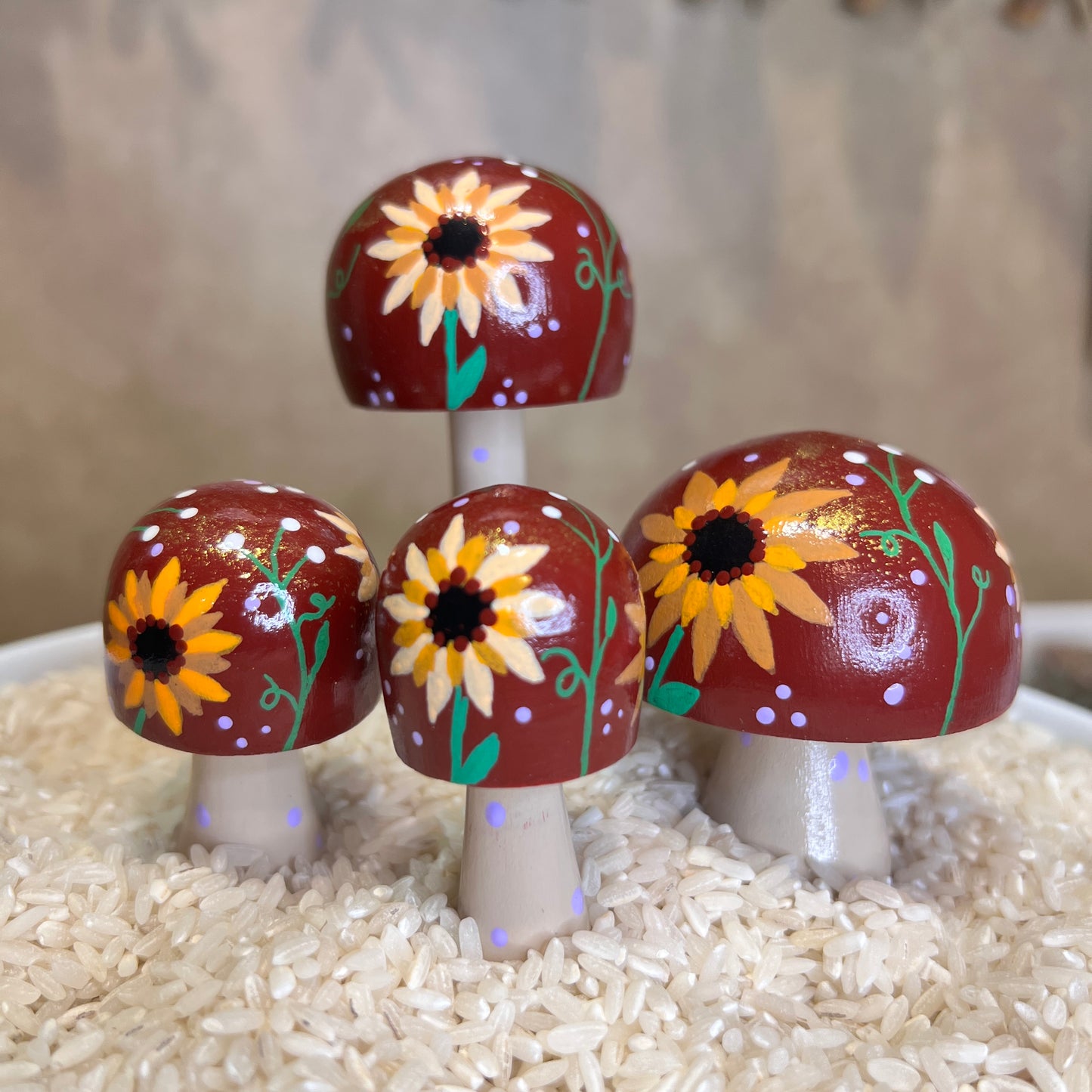 Handpainted Mushrooms - Garden and Shelf Decor