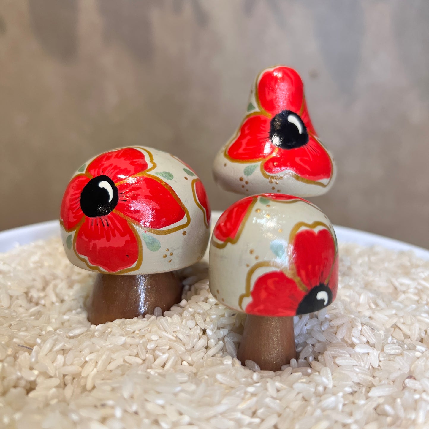 Handpainted Mushrooms - Garden and Shelf Decor