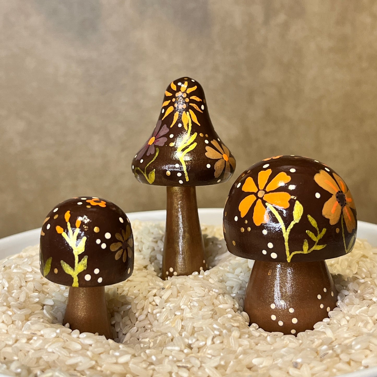 Handpainted Mushrooms - Garden and Shelf Decor