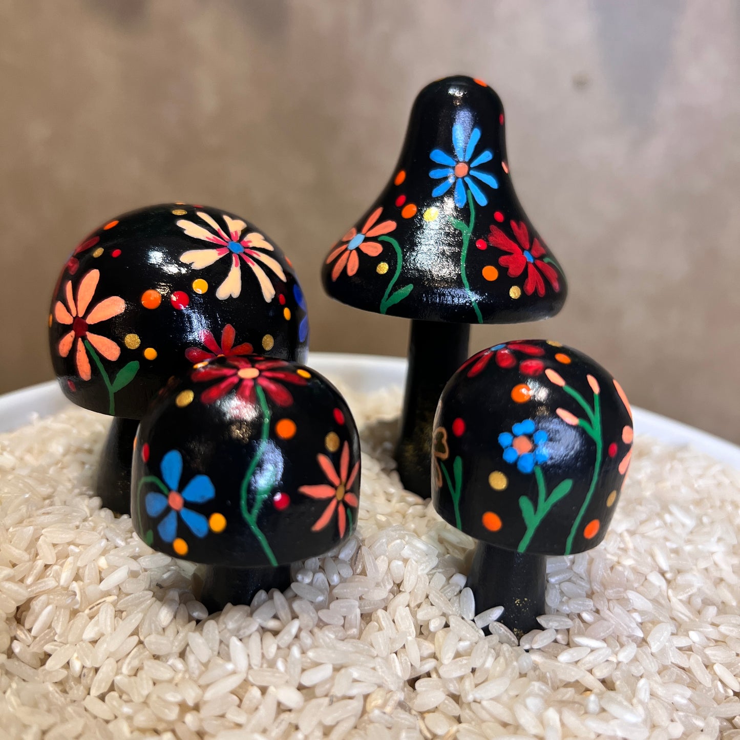 Handpainted Mushrooms - Garden and Shelf Decor