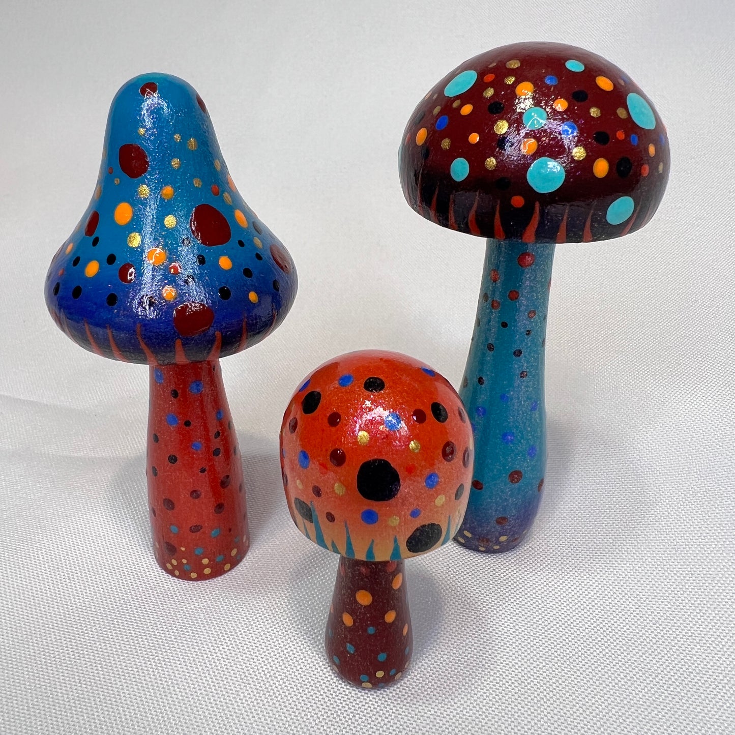 Handpainted Mushrooms - Garden and Shelf Decor