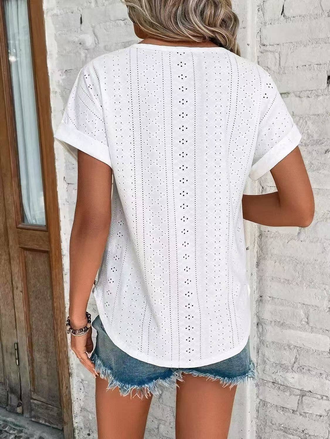 Casual Eyelet T-Shirt