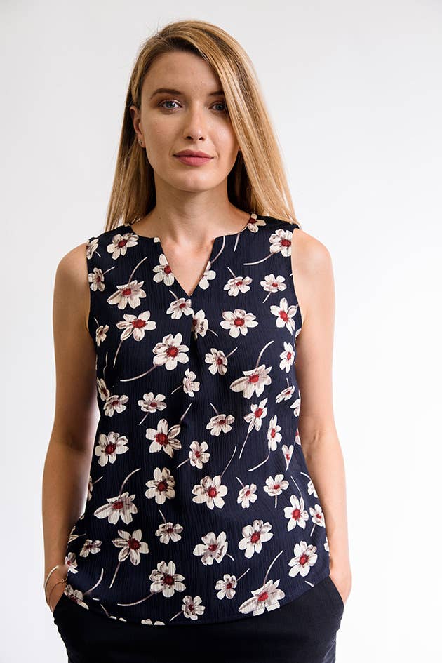 Anemone Flower Print Blouse