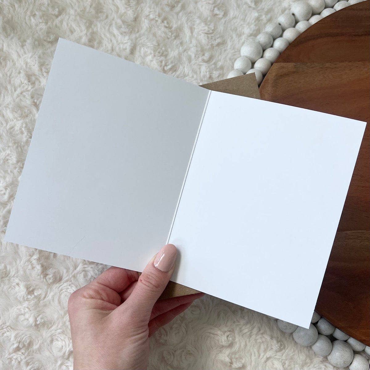 Blank inside greeting card.