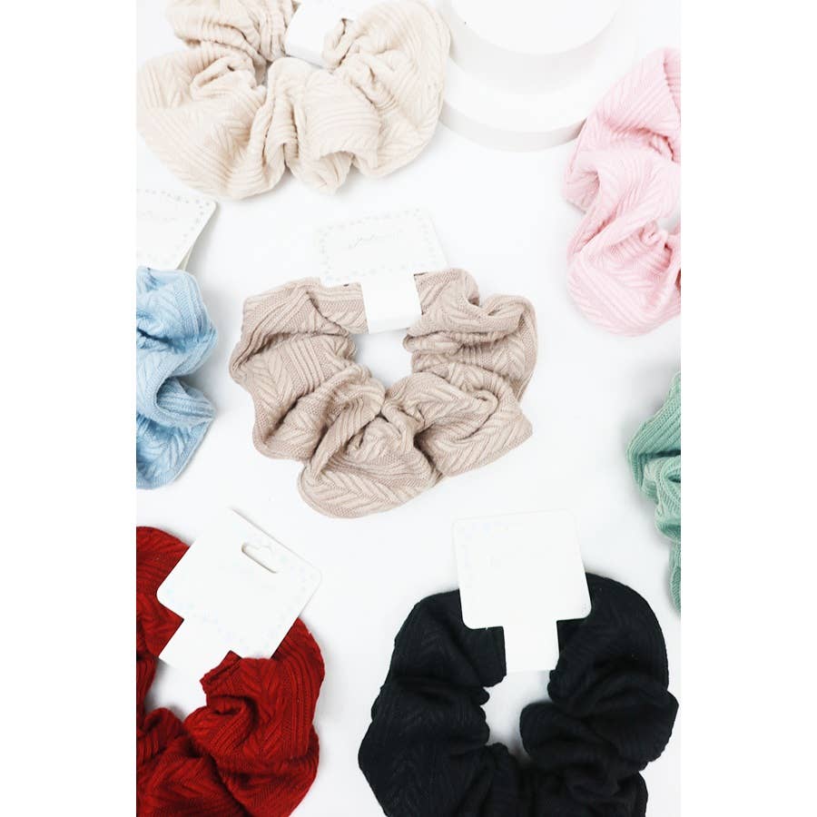 Geometric Textured Scrunchie