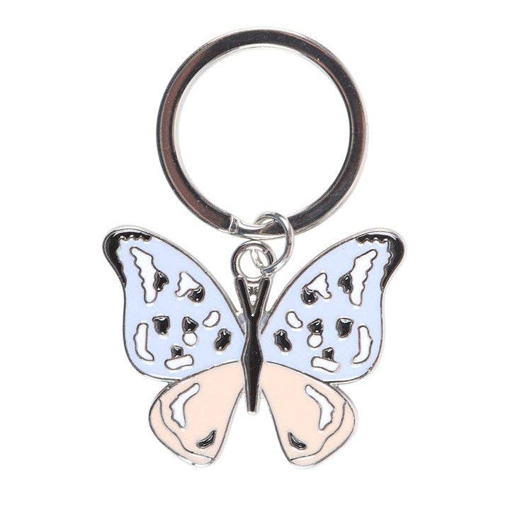 Close up of butterfly keychain.