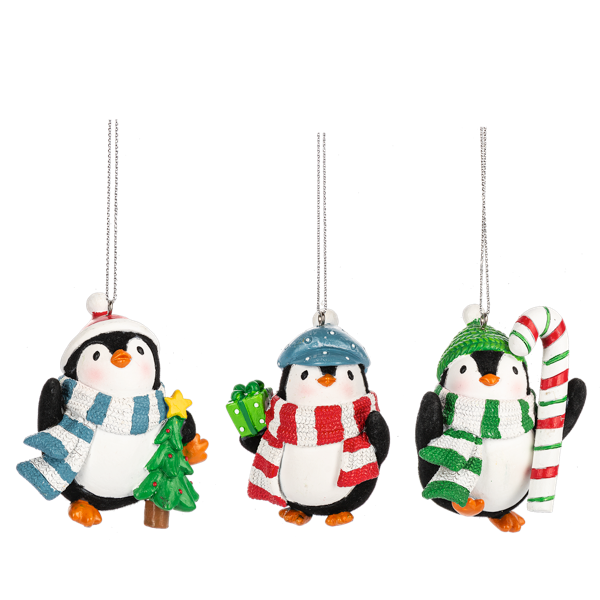 Flocked Penguin Ornament