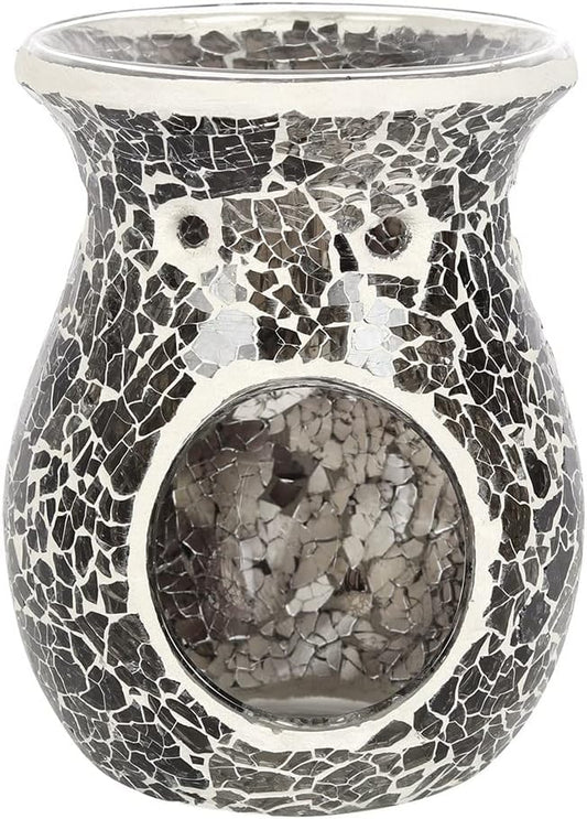 Gunmetal crackle oil and wax melt warmer.
