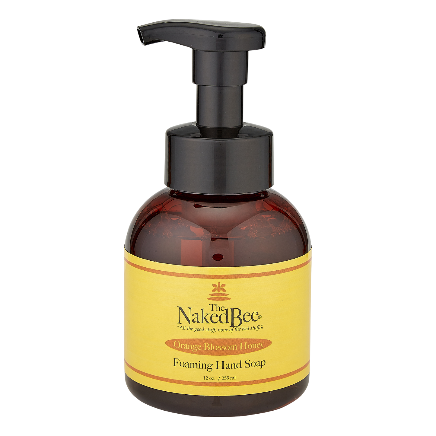 Foaming hand soap in a 12oz pump by The Naked Bee in Orange Blossom Honey scent.