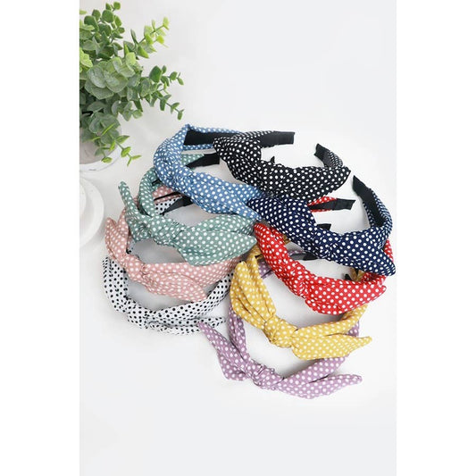 Polka dot bow headbands