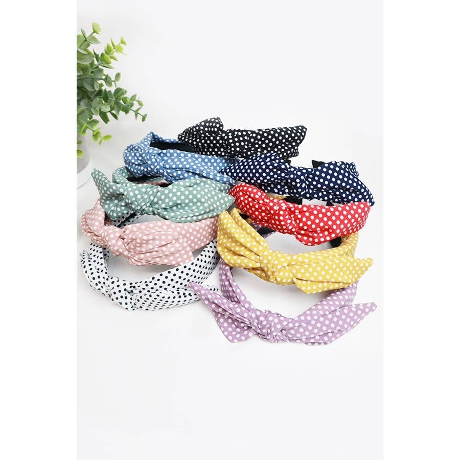Polka dot bow headbands