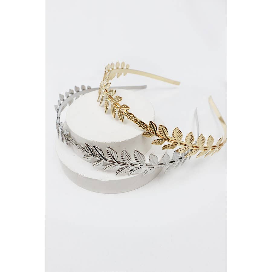 Metal Olive Leaves Headband