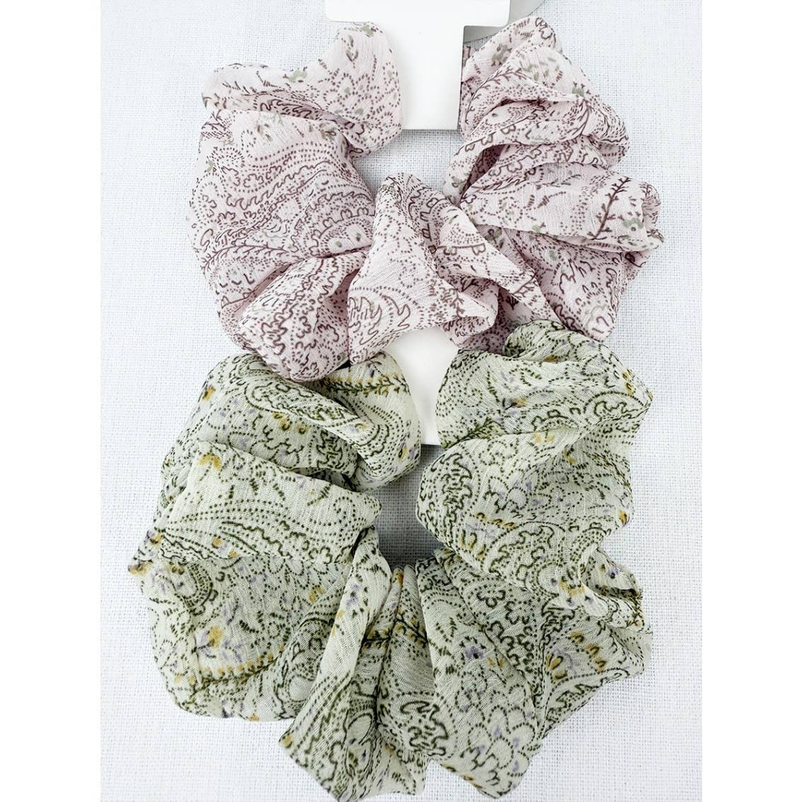 Chiffon Paisley Scrunchies