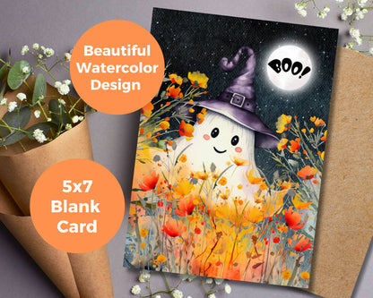 Halloween Greeting Card - Cute Ghost