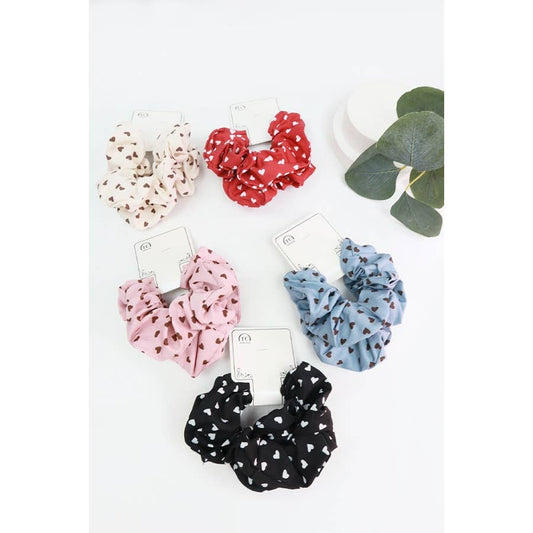 Heart Print Scrunchies