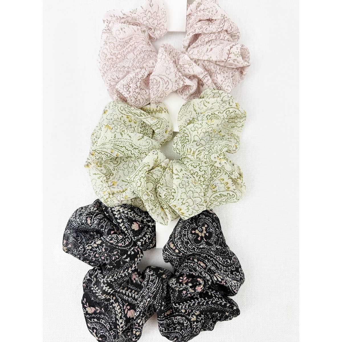 Chiffon Paisley Scrunchies