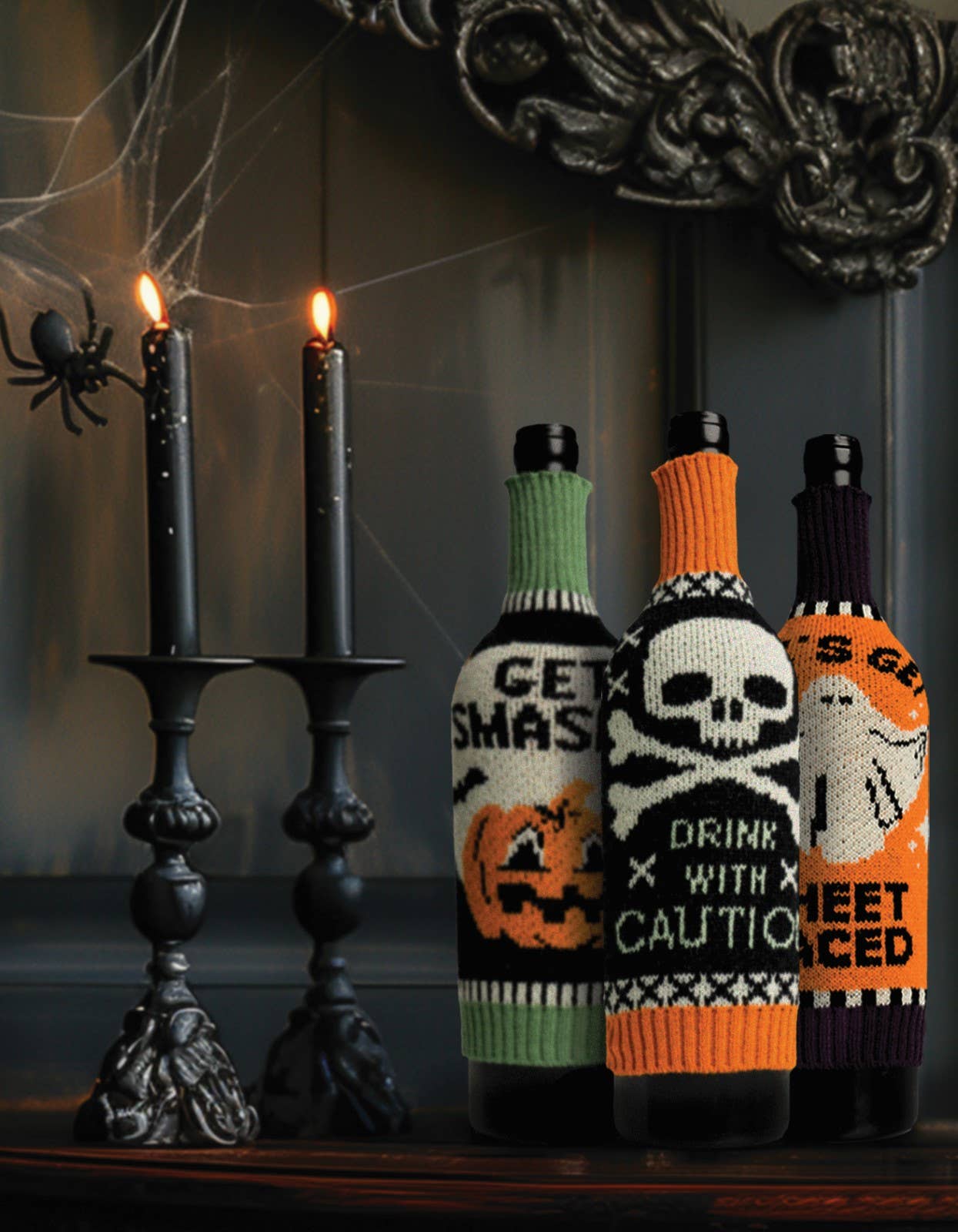 Halloween Wine & Bottle Sweaters