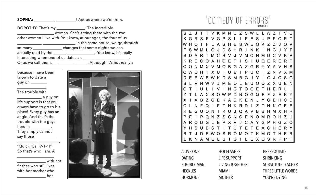 Golden Girls Word Search, Quips, Quotes and Coloring Book