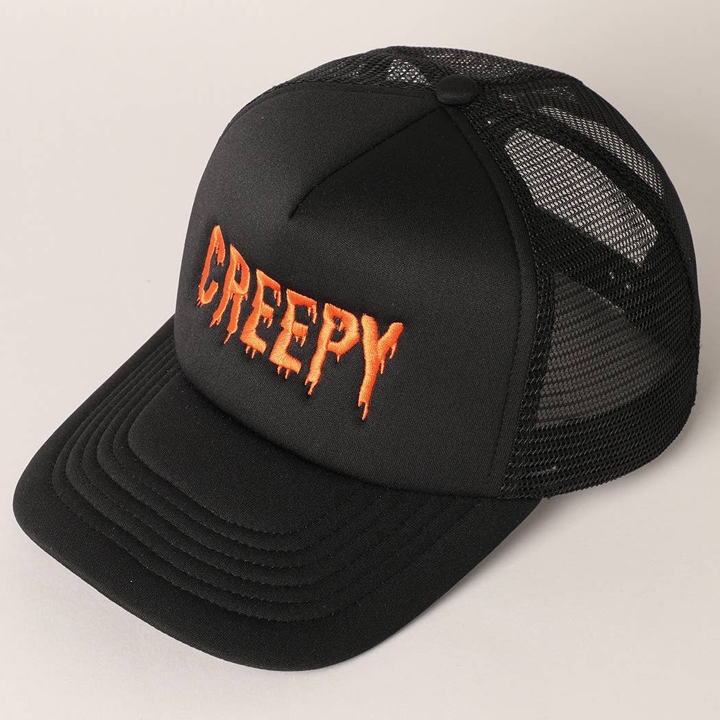 Creepy Embroidered Mesh Back Trucker Hat