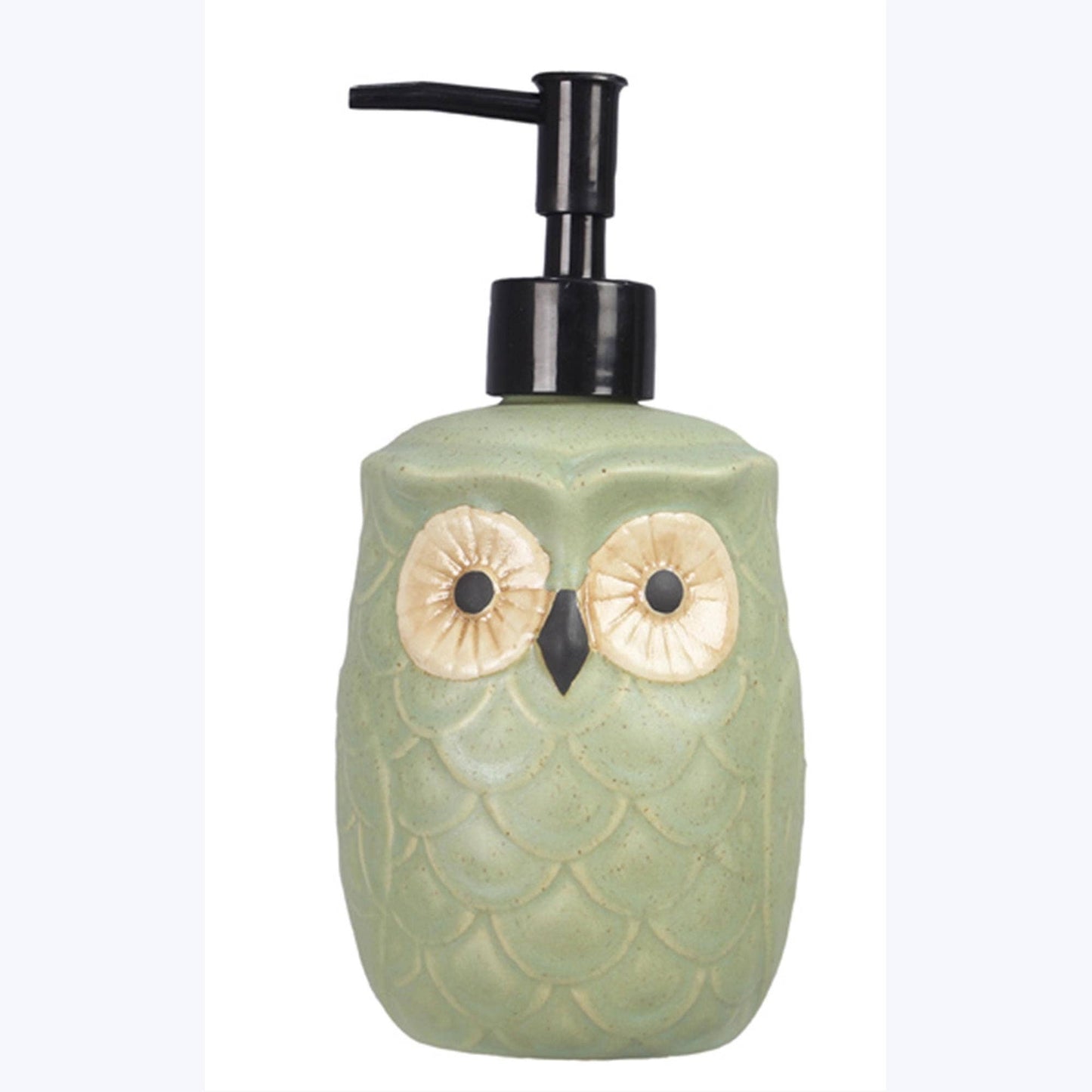 Stoneware Owl Soap or Lotion Dispenser