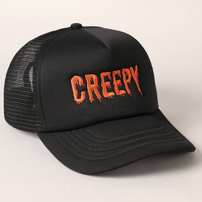 Creepy Embroidered Mesh Back Trucker Hat