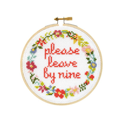 Please Leave By Nine Cross Stitch Kit