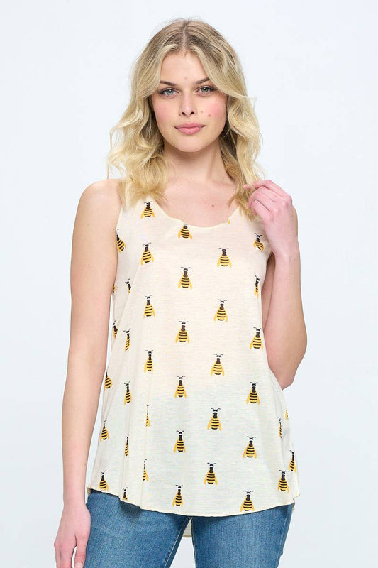 Bee Print Tank Top