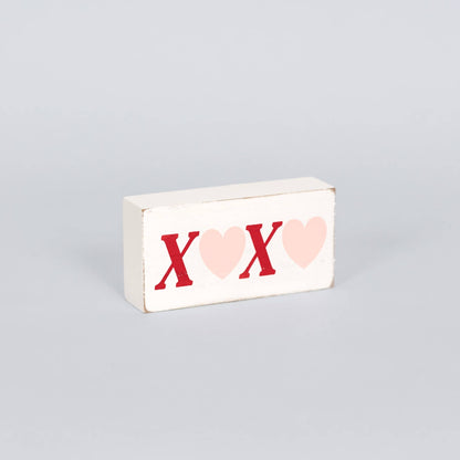 Reversible Wood Block: XOXO/CLOVER - Valentine's and St. Patrick's