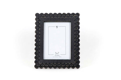Scalloped Wood Photo Frame - Black