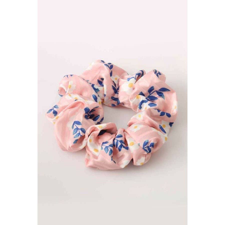 Satin Flower Scrunchies