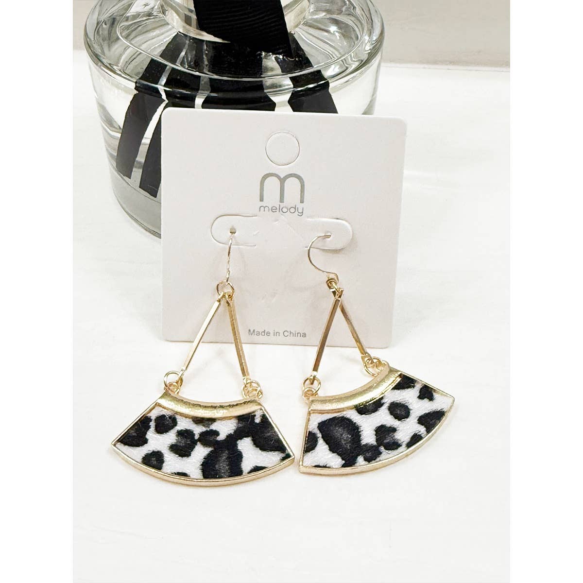 Leopard Print Fan Earrings
