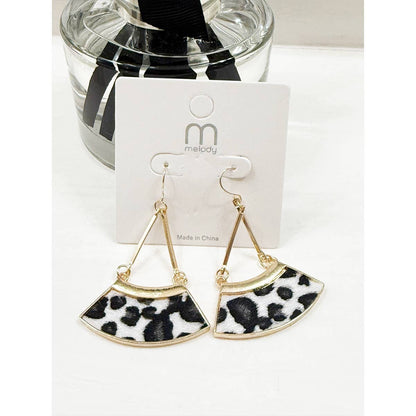 Leopard Print Fan Earrings