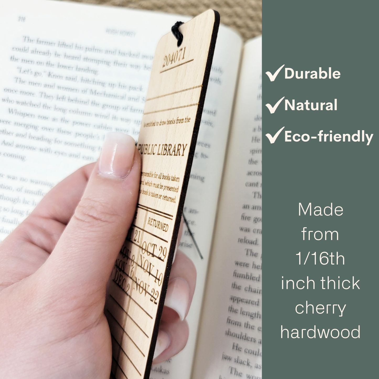 Whimsical Mushrooms Wood Bookmark