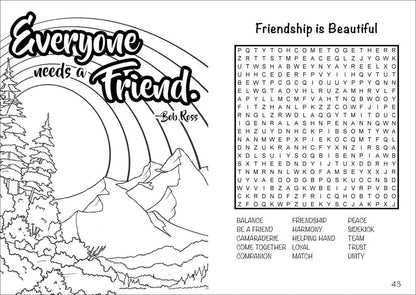 Bob Ross Word Search and Coloring Book