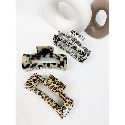 Leopard Print Rectangle Hair Claw