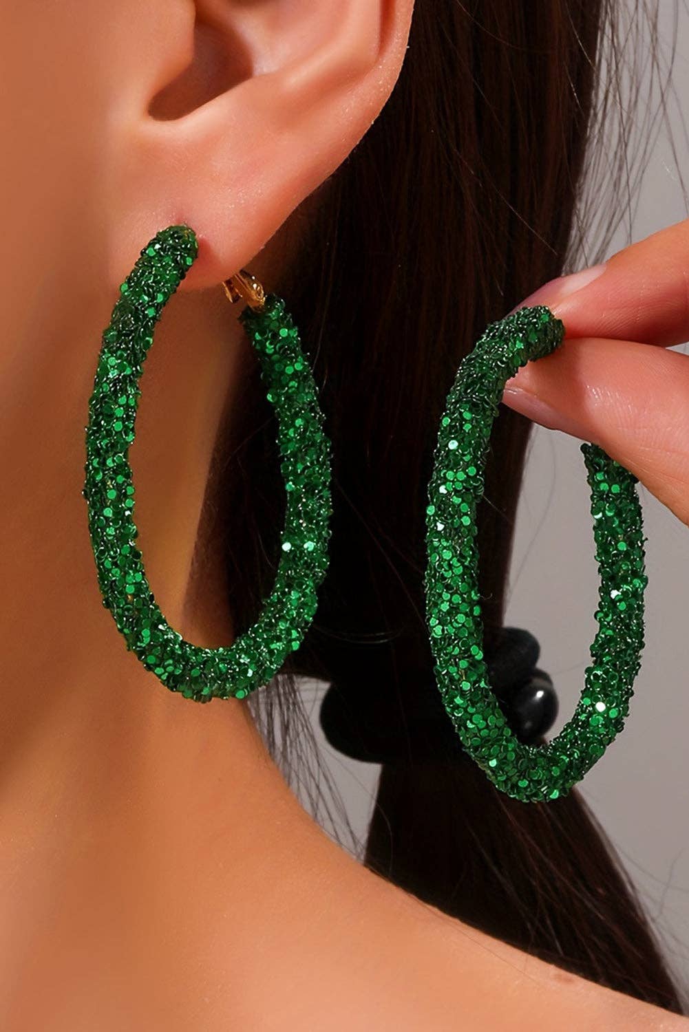 St. Patrick's Day Sequin Hoop Earrings