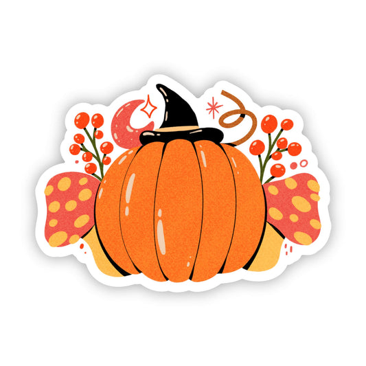 Mystical Pumpkin with Mushrooms Sticker